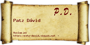 Patz Dávid névjegykártya